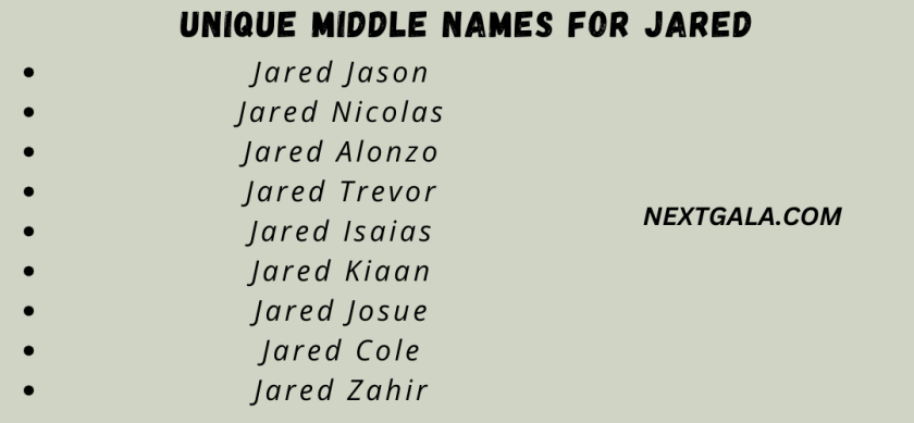 Middle Names For Jared