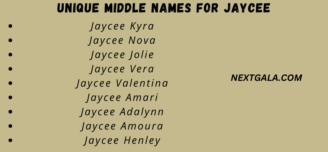 Middle Names For Jaycee