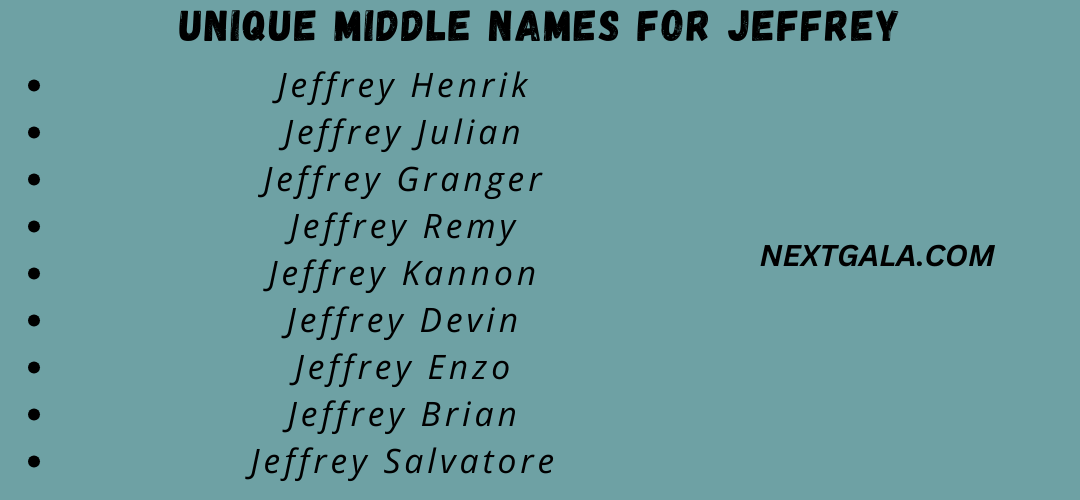 Middle Names For Jeffrey