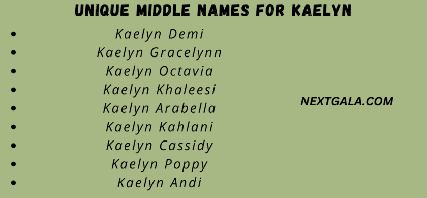 Middle Names For Kaelyn