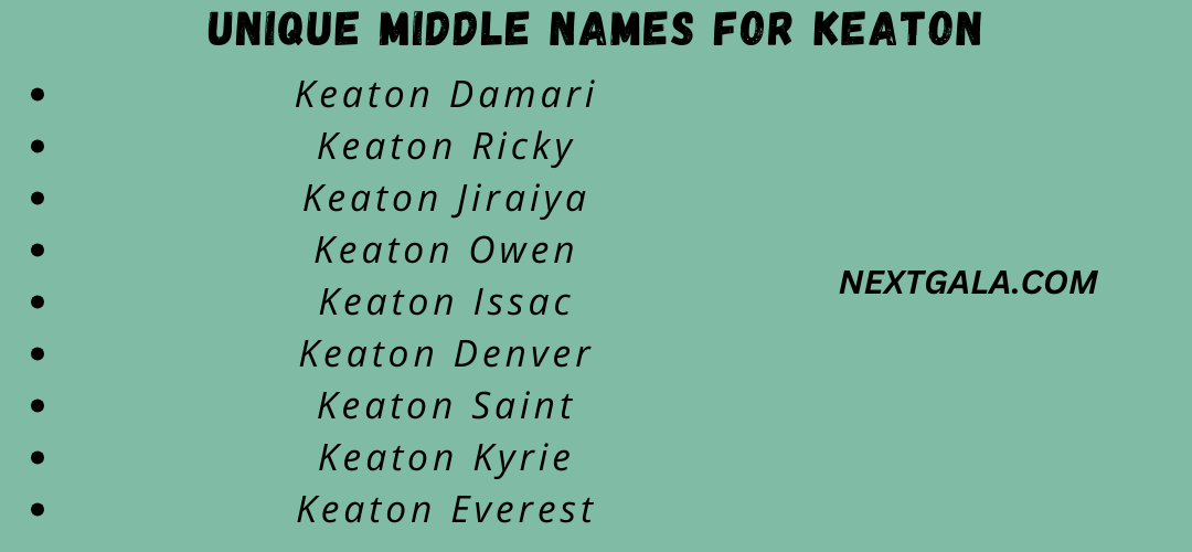 Middle Names For Keaton