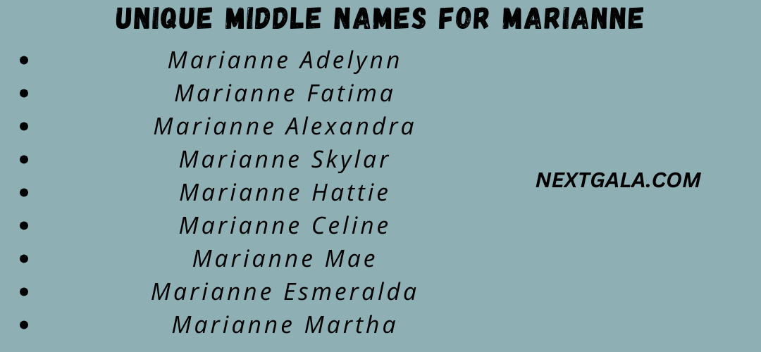 Middle Names For Marianne