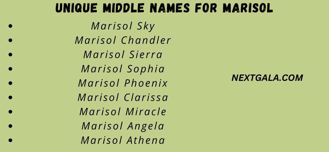 Middle Names For Marisol
