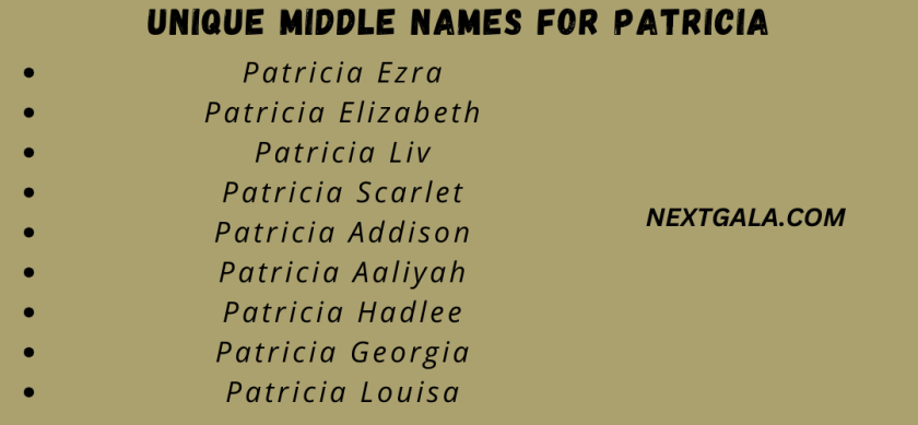 Middle Names For Patricia