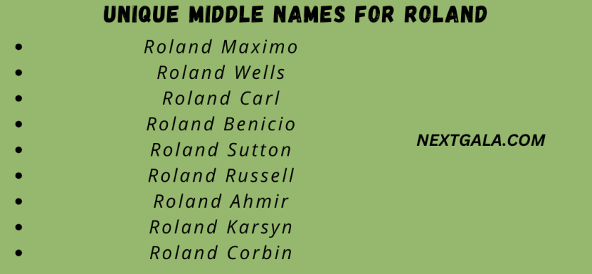  Middle Names For Roland