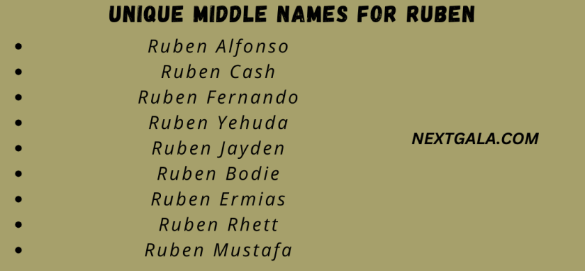 Middle Names For Ruben