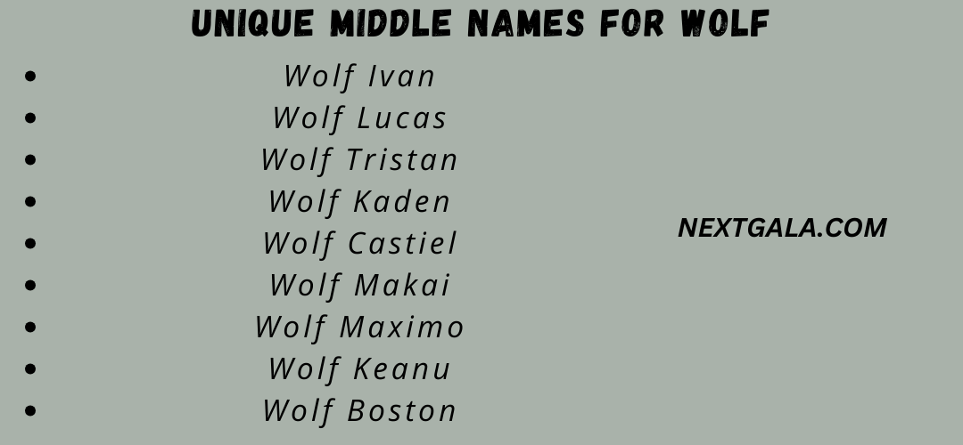 Middle Names For Wolf