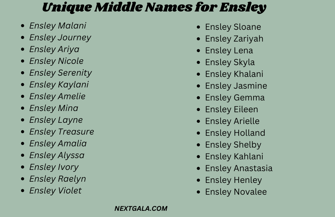 Middle Names for Ensley 