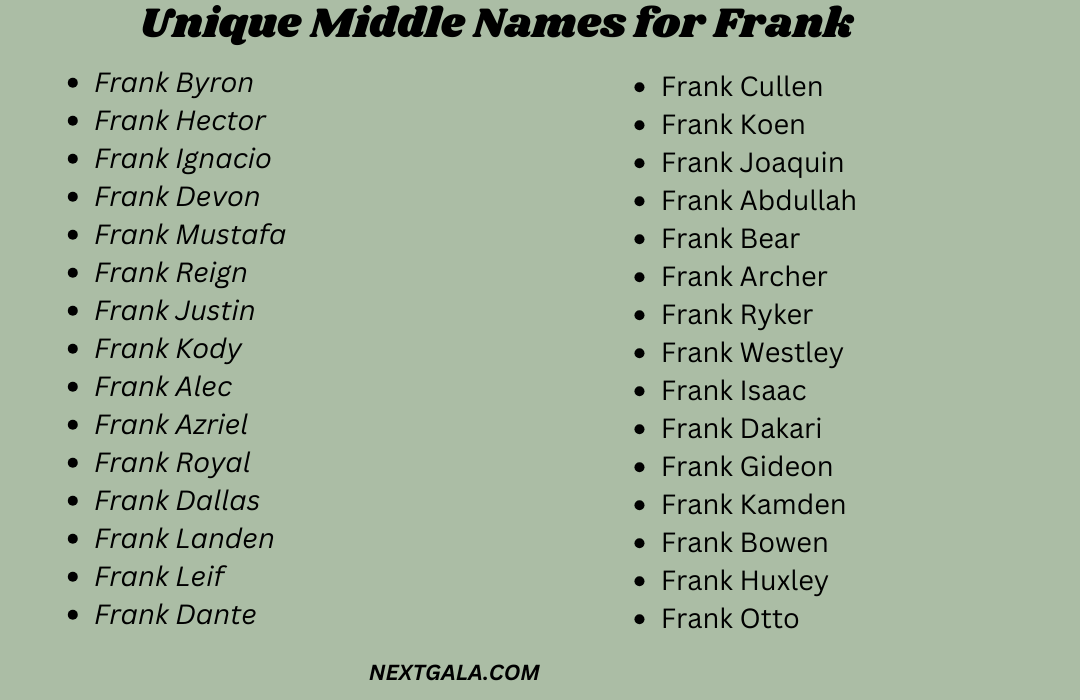 Middle Names for Frank 