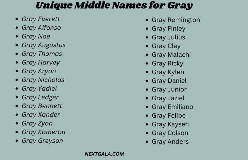 Middle Names for Gray 
