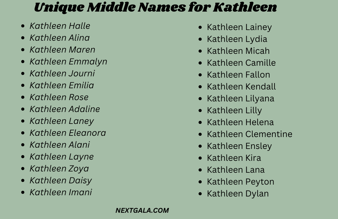 Middle Names for Kathleen 