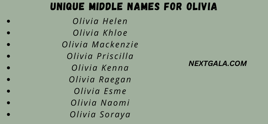 Unique Middle Names for Olivia
