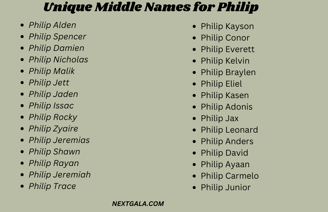 Middle Names for Philip 