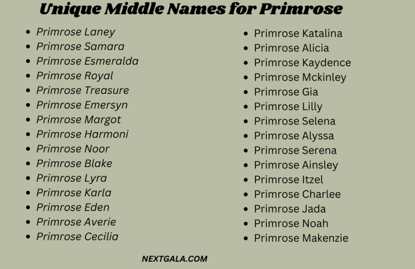 Middle Names for Primrose 