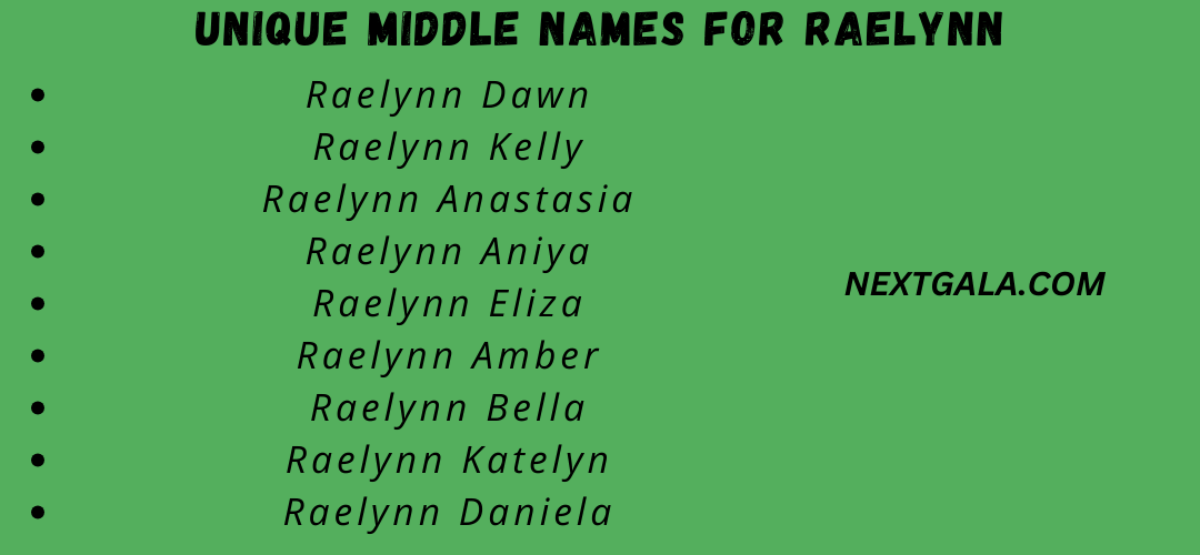 Middle Names for Raelynn