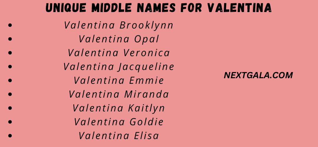 Middle Names for Valentina