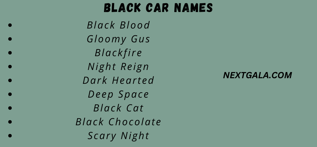 Black Car Names