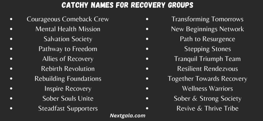 Catchy Names for Recovery Groups