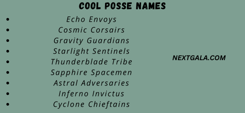 Cool Posse Names
