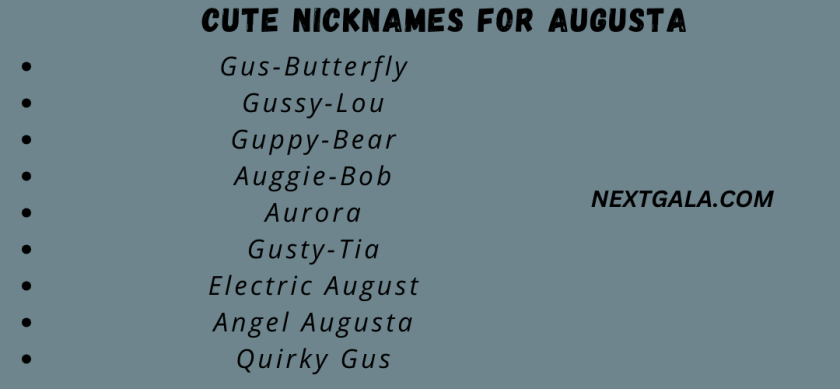 Cute Nicknames for Augusta