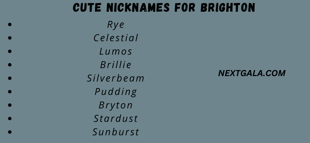 Cute Nicknames for Brighton