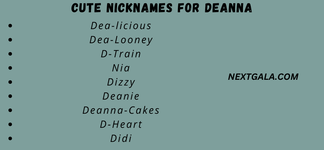 Cute Nicknames for Deanna