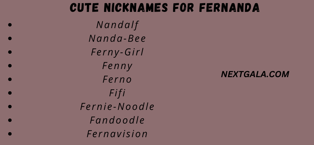 Cute Nicknames for Fernanda
