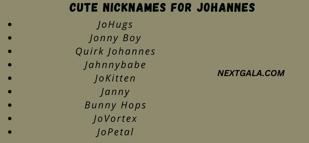 Cute Nicknames for Johannes