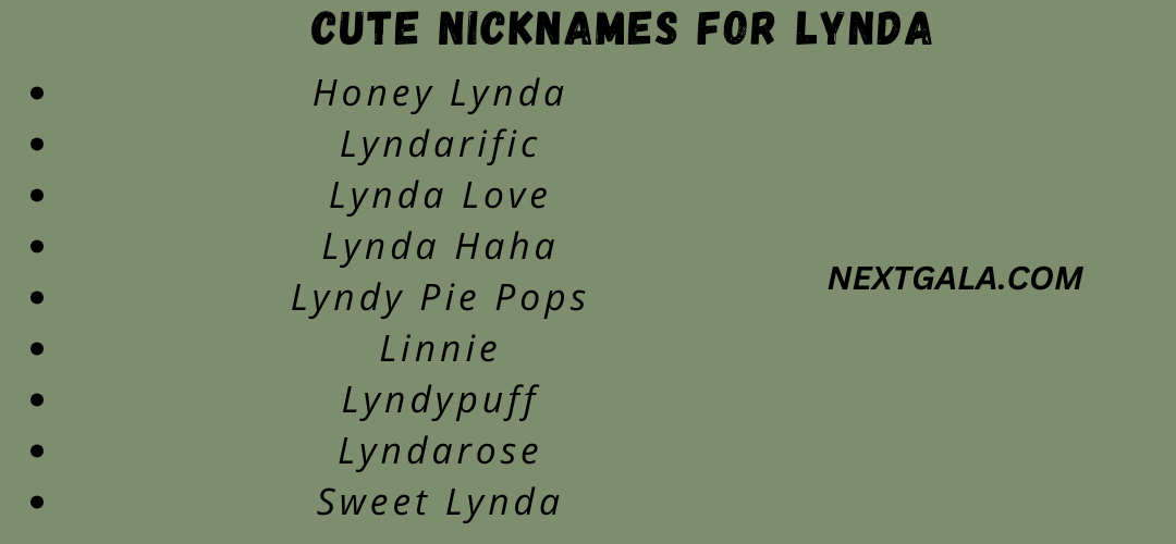 Cute Nicknames for Lynda