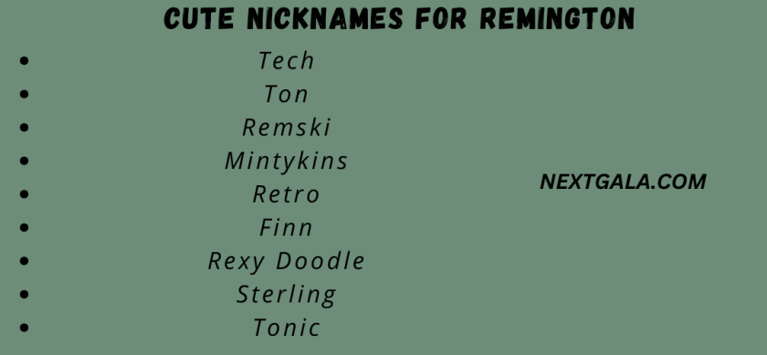 Cute Nicknames for Remington