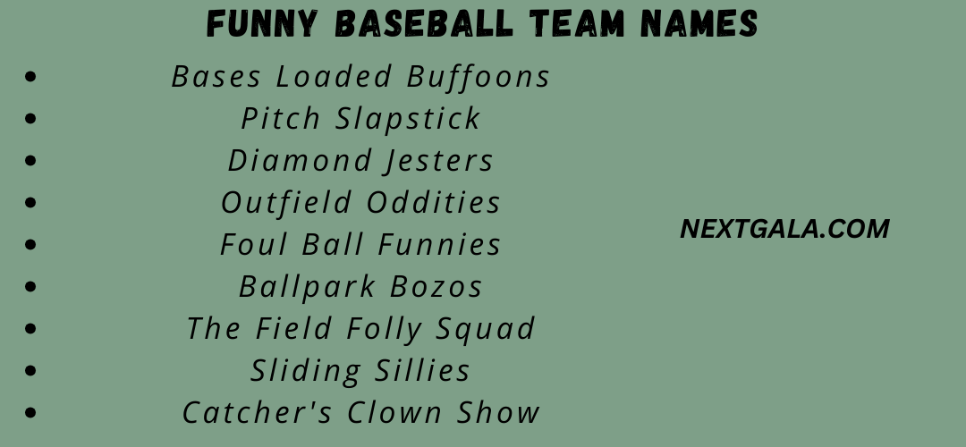 Funny Baseball Team Names