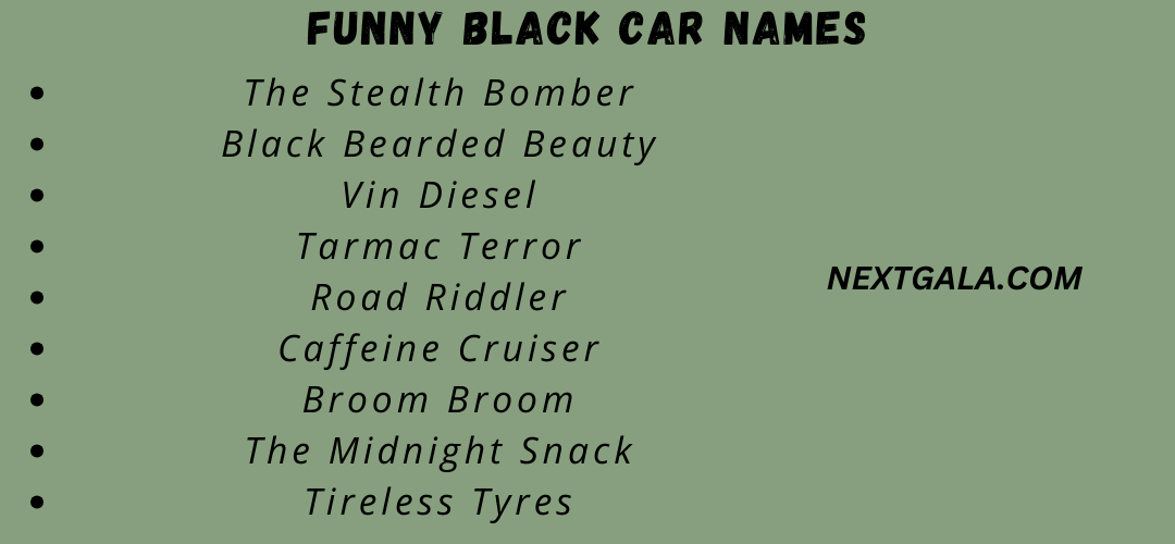 Funny Black Car Names