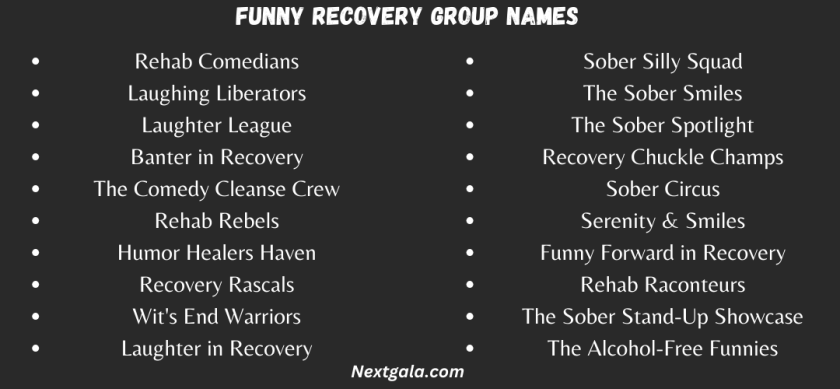 Funny Recovery Group Names