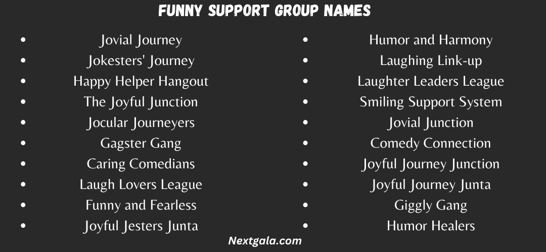 Funny Support Group Names