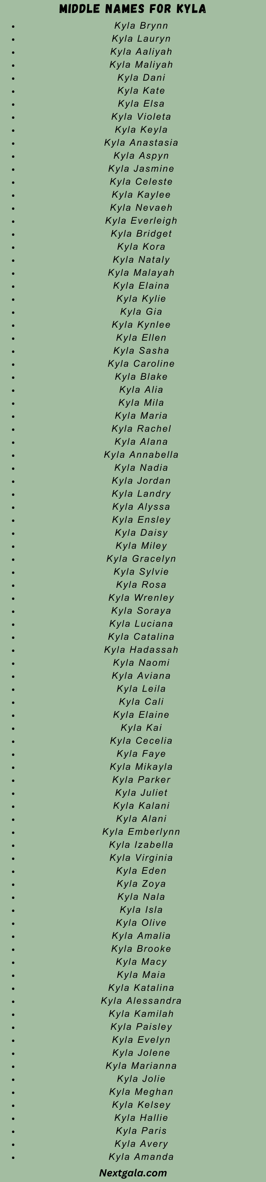 Middle Names For Kyla