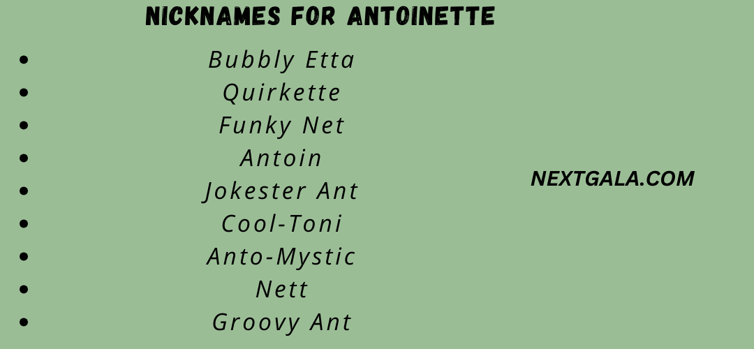 Nicknames for Antoinette