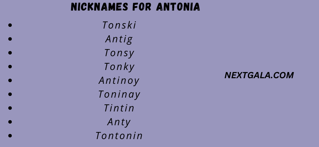 Nicknames for Antonia