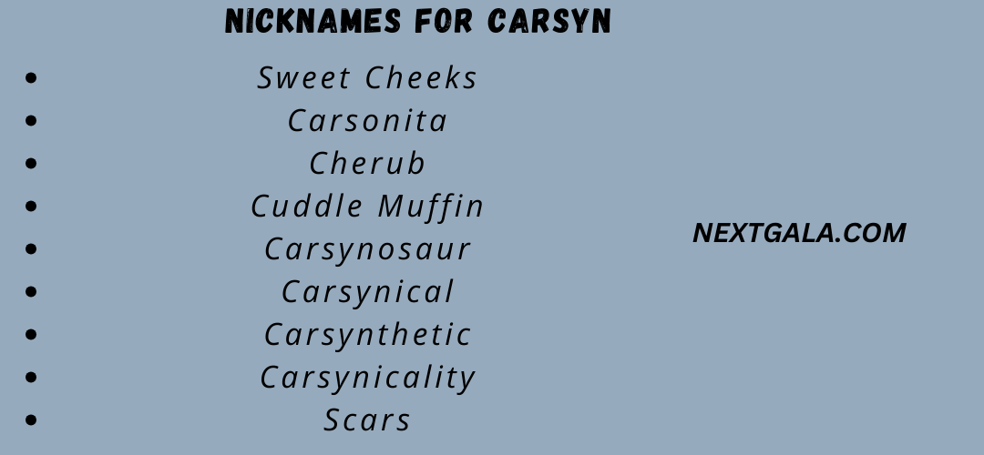 Nicknames for Carsyn