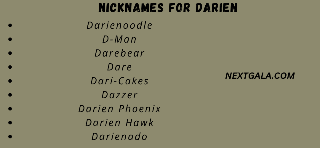 Nicknames for Darien