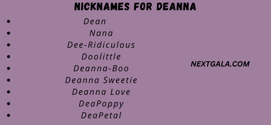 Nicknames for Deanna