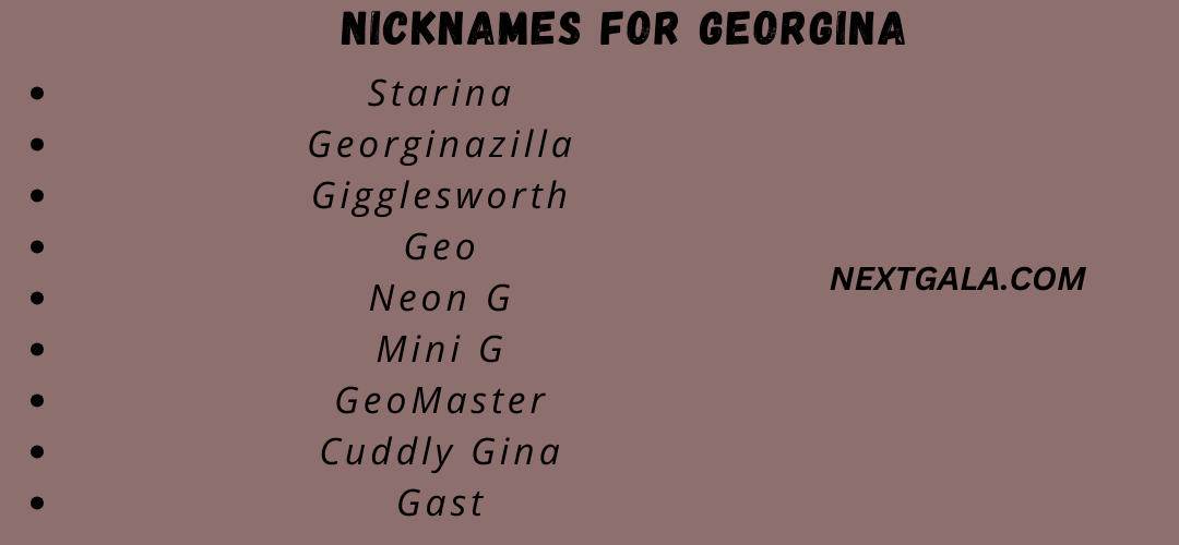 Nicknames for Georgina