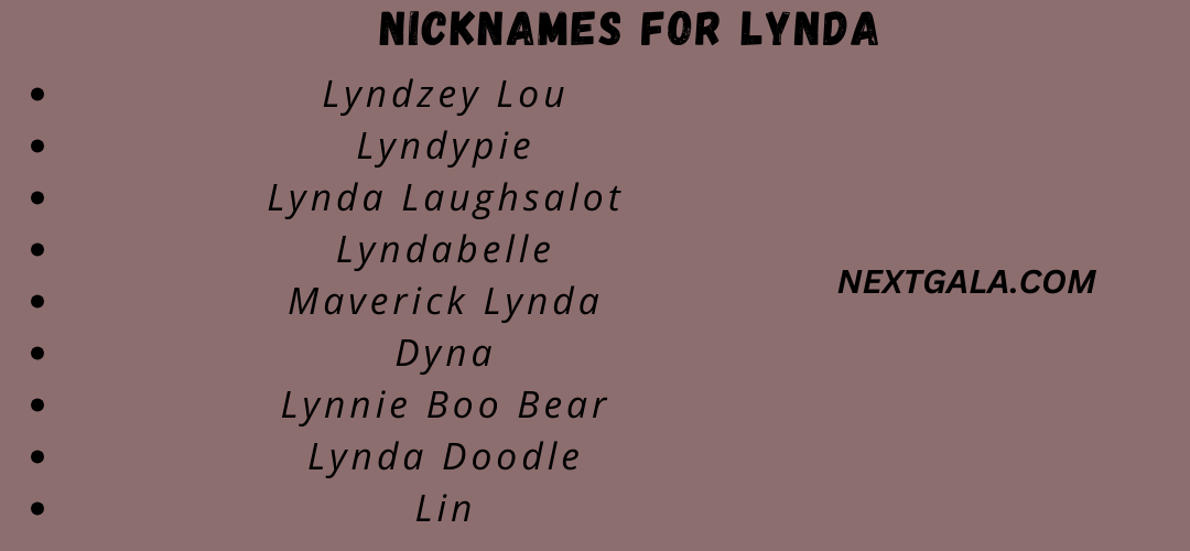 Nicknames for Lynda