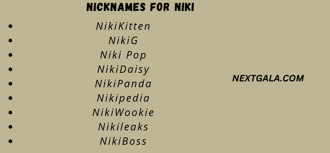 Nicknames for Niki