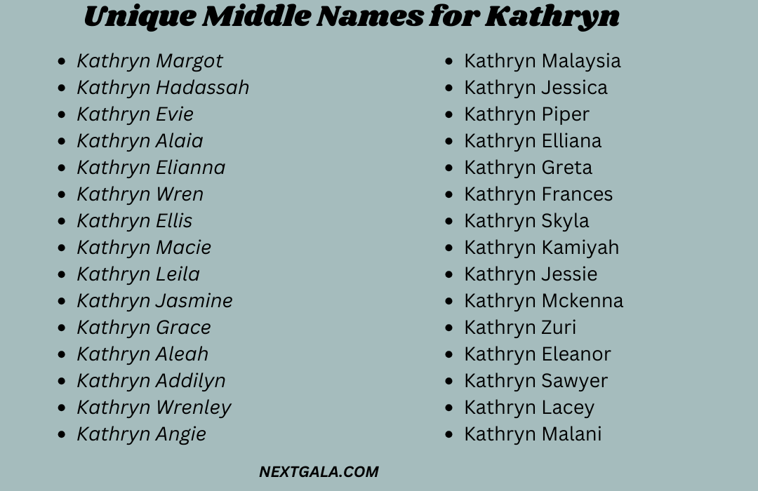 Middle Names for Kathryn