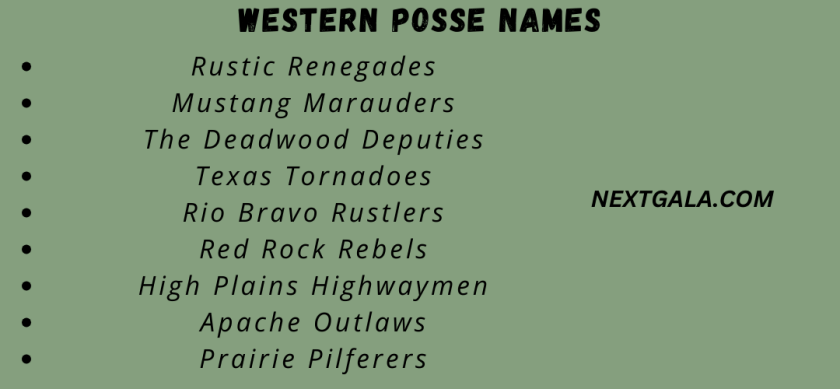 Western Posse Names