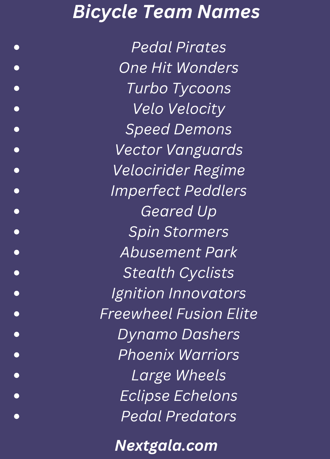 Bicycle Team Names