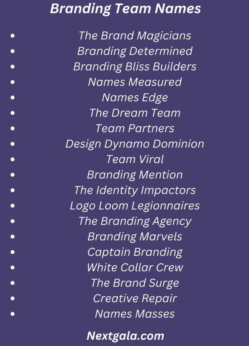 Branding Team Names