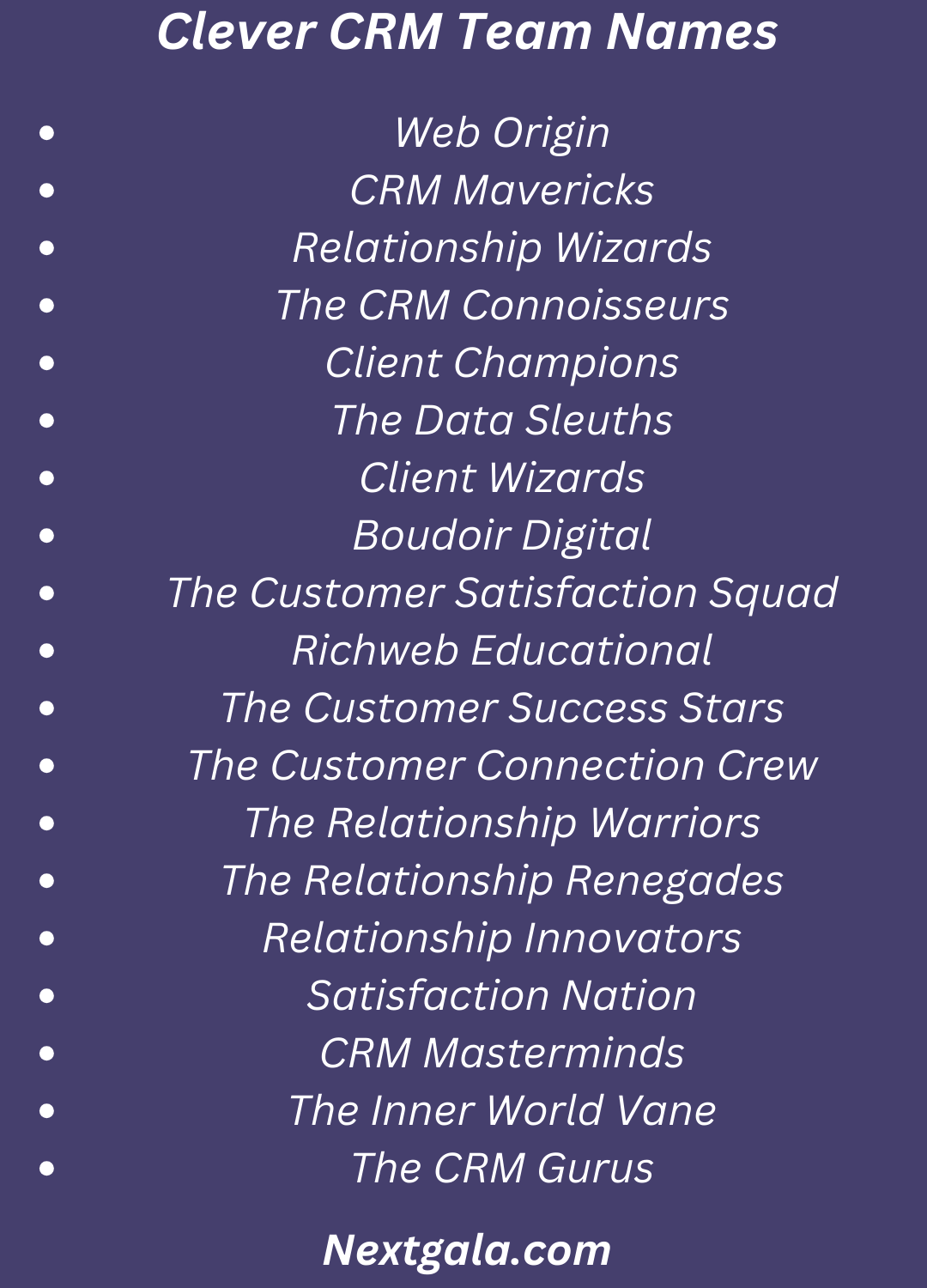 CRM Team Names