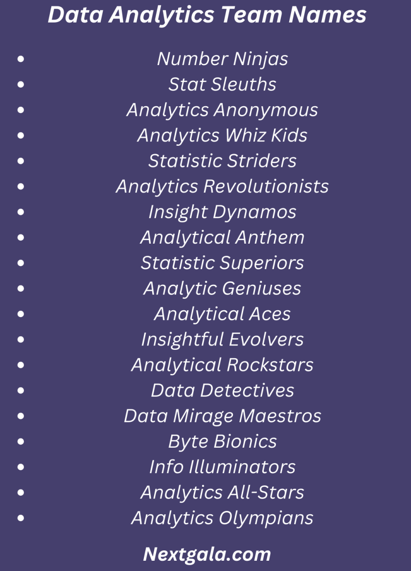 Data Analytics Team Names