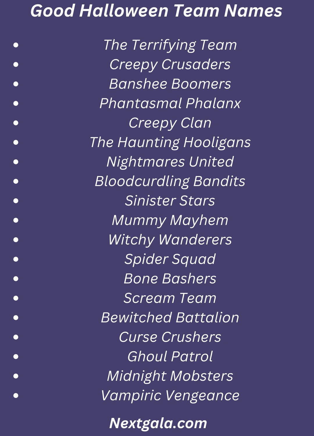Halloween Team Names
